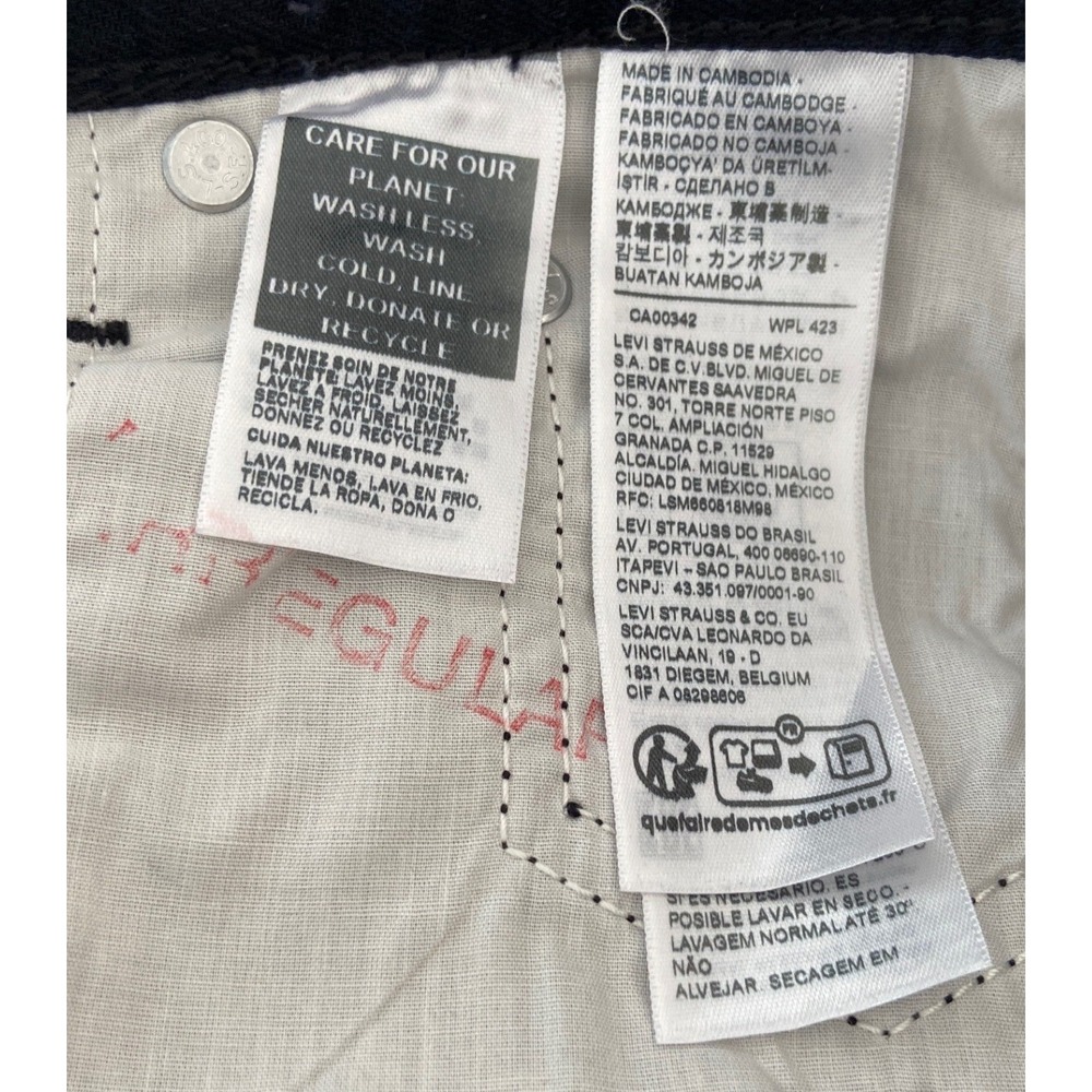 Levis Low Pro Straight Leg Jeans Black Mid Rise Denim 27x30 A19640016 - Picture 2 of 7